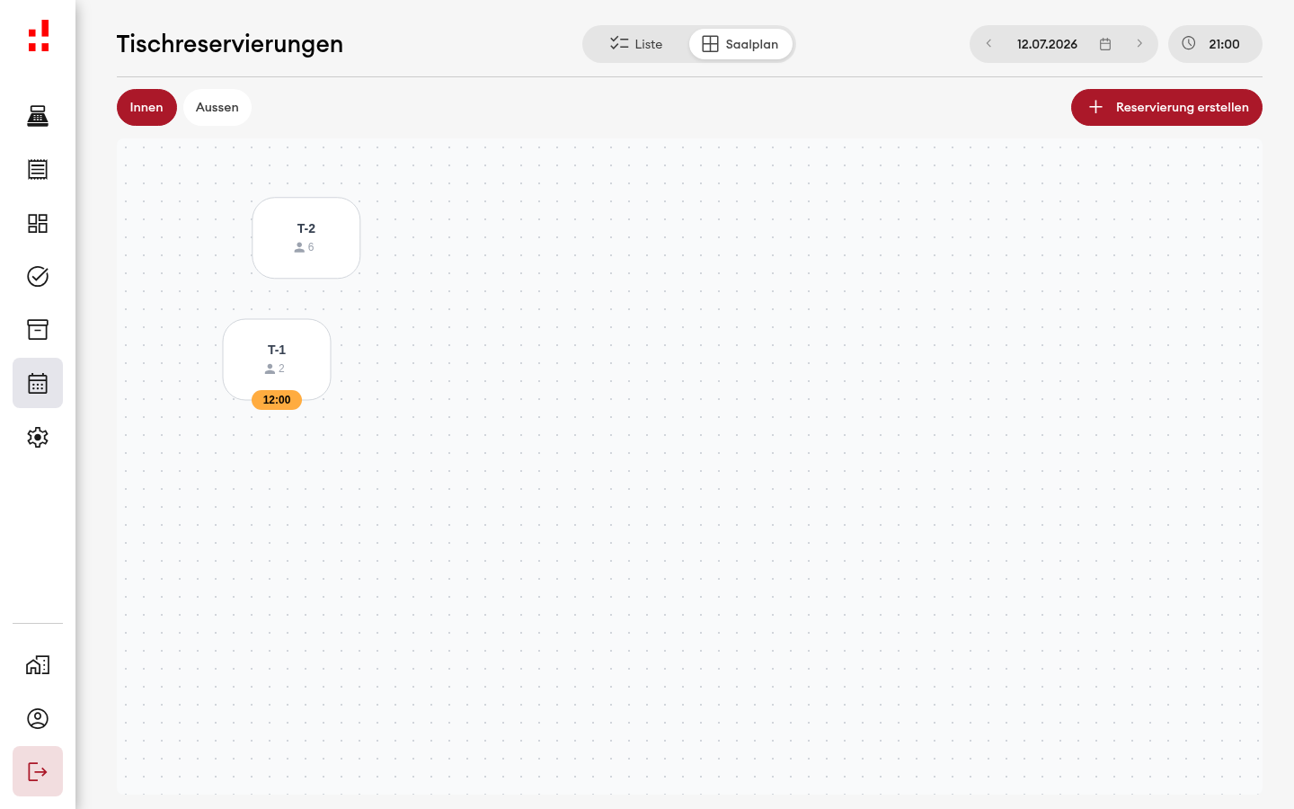 Tischreservierungen - Saalplan-Ansicht (Desktop)