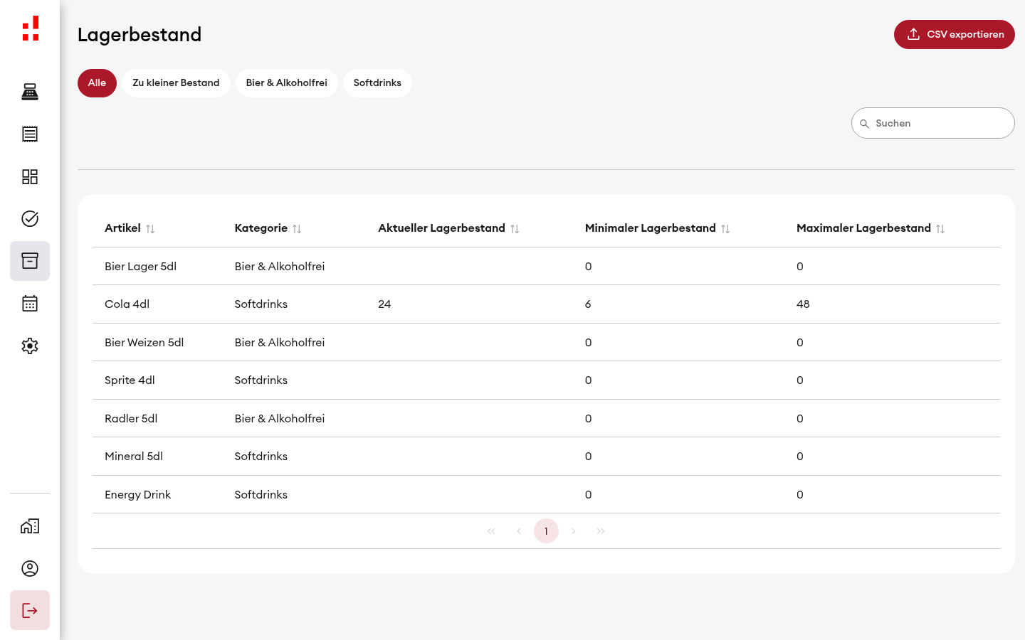 Einstellungen > Artikel - Lagerbestand als Bruch (Desktop)