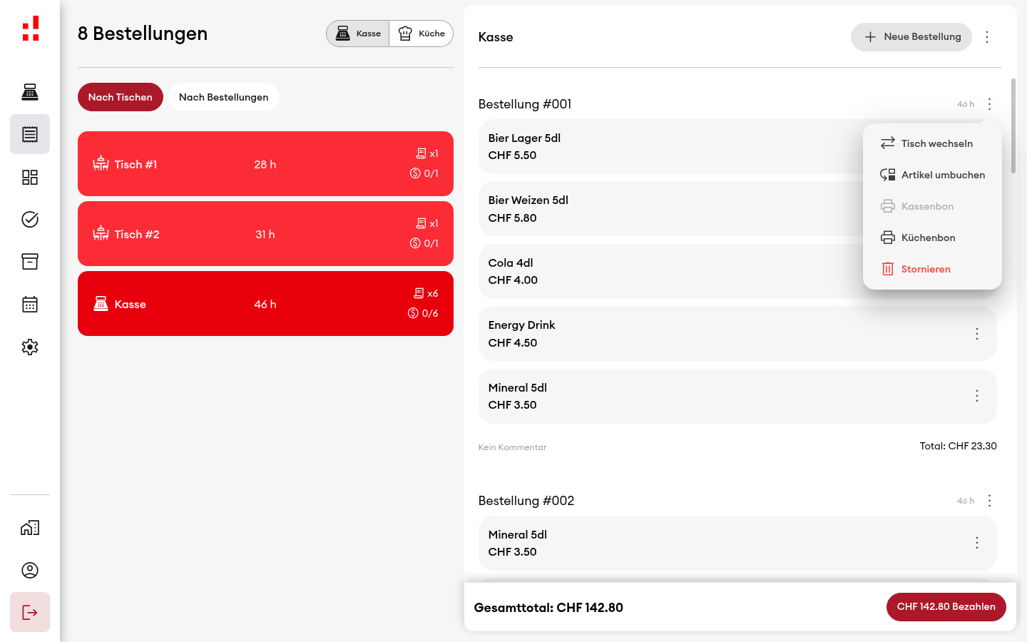 Bestellung - Dreipunkt-Menü (Desktop)
