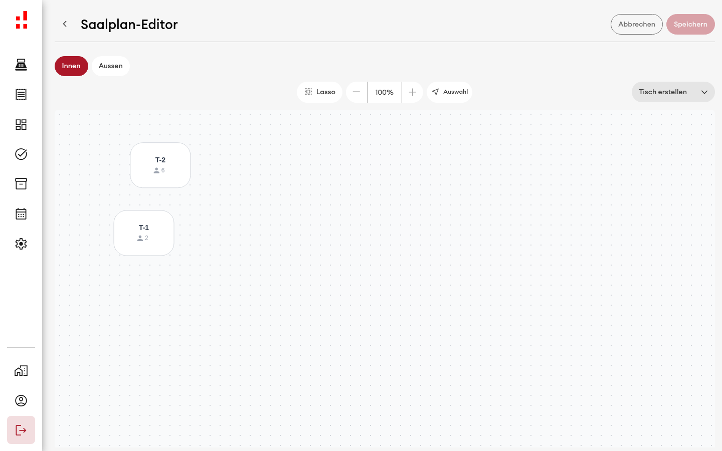 Saalplan-Editor - Bereiche Innen/Aussen (Desktop)