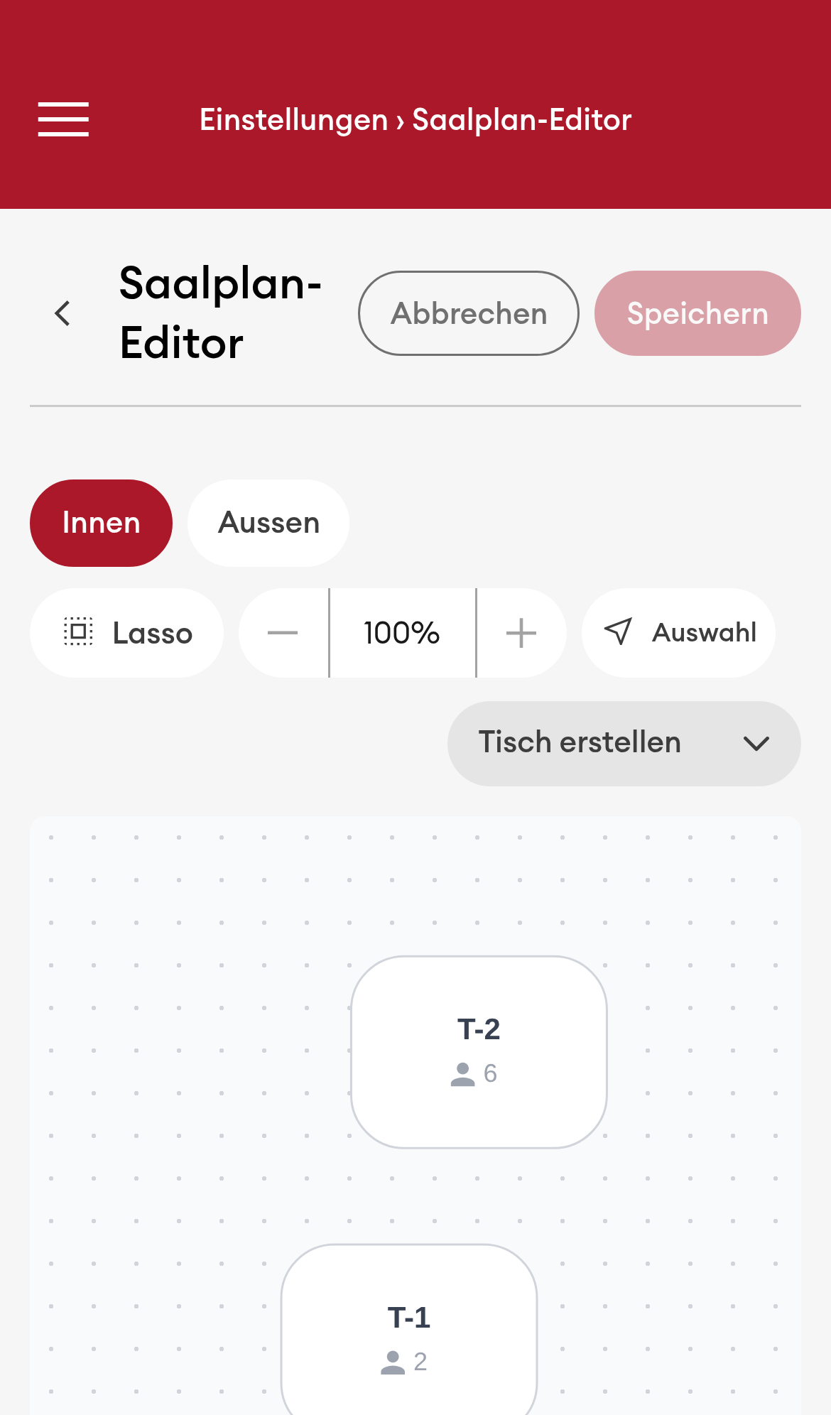 Saalplan-Editor (Mobile)