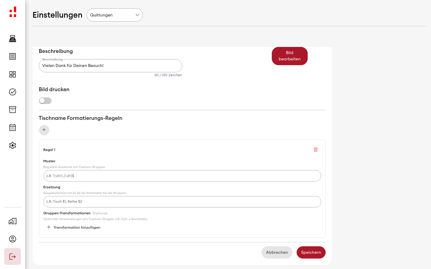 Tischname Formatierungs-Regel - Details (Desktop)