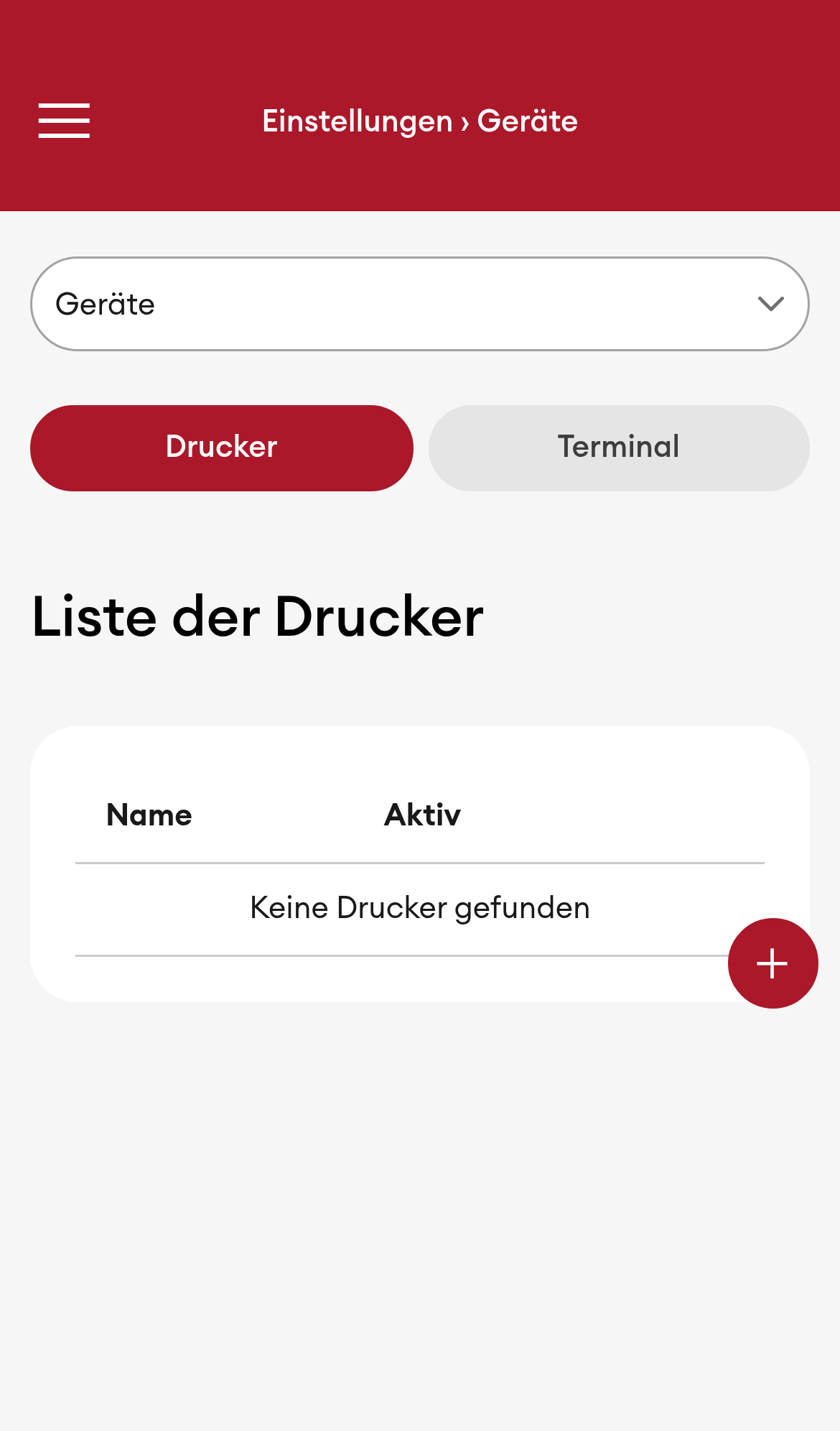 Einstellungen > Geräte - Übersicht (Mobile)