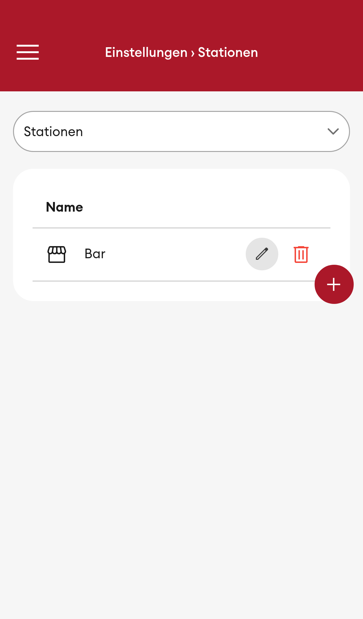 Einstellungen > Stationen (Mobile)