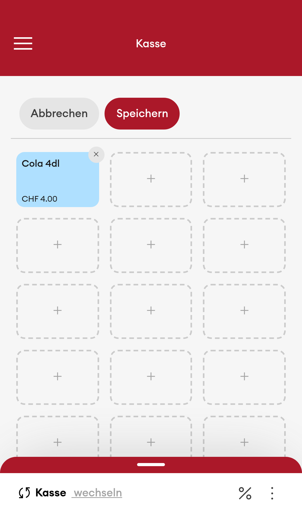 Hauptkategorien - Kachel nach Zuweisung, vor dem Speichern (Mobile)