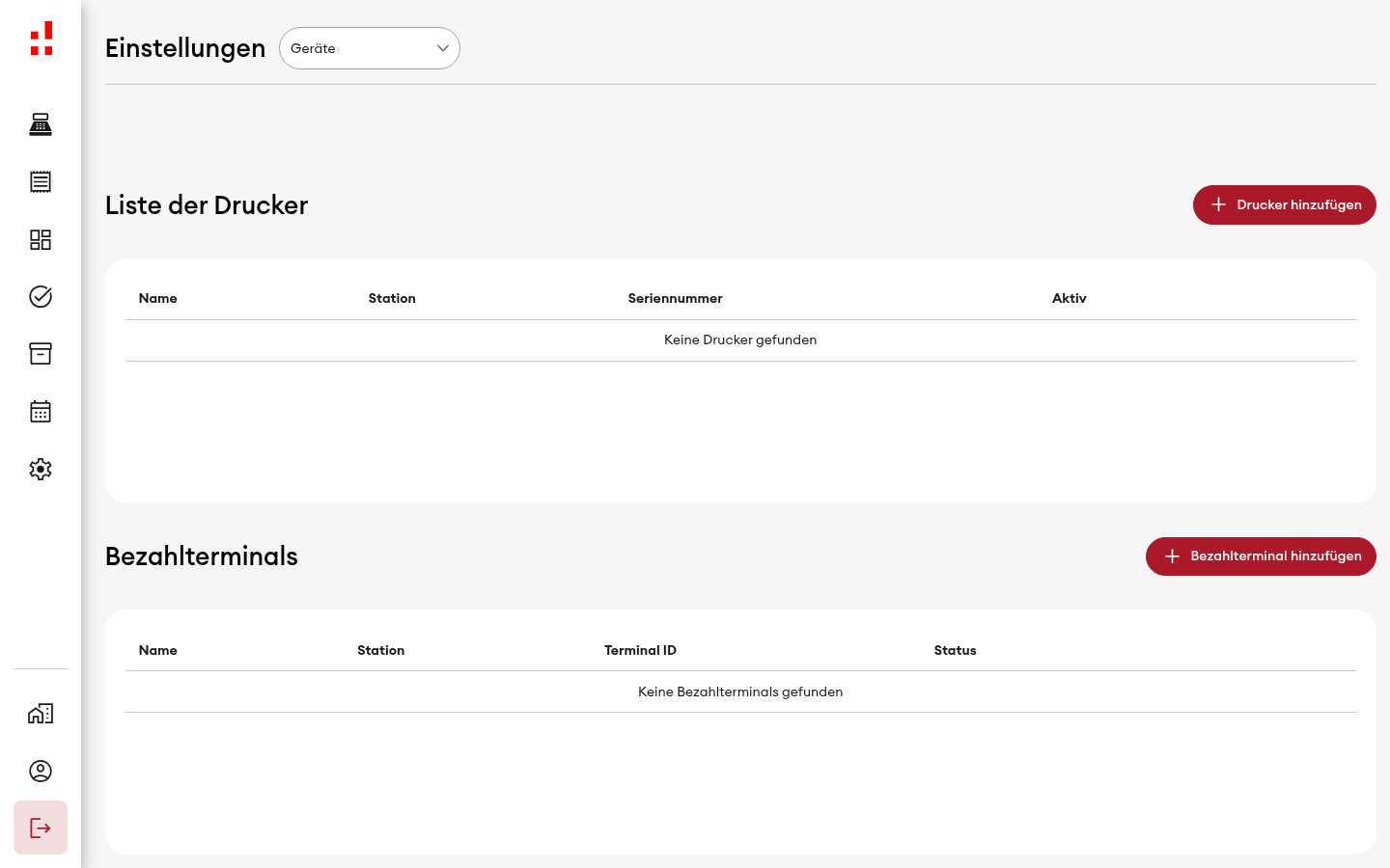 Einstellungen > Geräte - Liste der Drucker (Desktop)