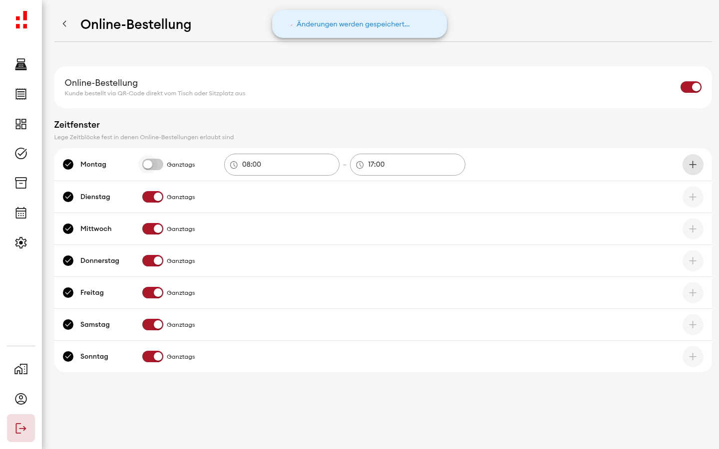 Online-Bestellung - Ganztags deaktiviert, Zeitfenster einstellbar (Desktop)